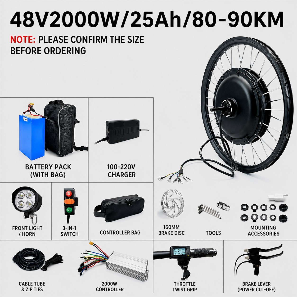 48V 25A, range of 80-90 km (saddlebag battery)