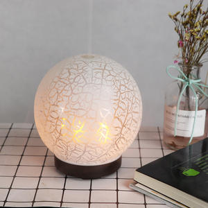Diffuseur d'arômes en verre craquelé, 100 ml, humidificateur, lumière LED effet flamme, lampe de nuit pour la maison, la chambre, le bureau, décoration - Product Image 4