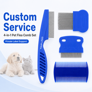 Peigne anti-poux professionnel sur mesure en gros, en acier inoxydable et plastique, à dents fines, pour le toilettage des animaux - Product Image 1