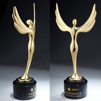Trofeos Metálicos Premium con Base de Cristal, Diseño Personalizado al por Mayor, en Oro, Plata y Bronce, Forma de Alas de Ángel, Copa de Trofeo Metálica Grande, MOT-02