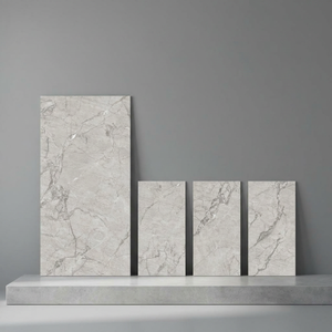 Azulejos de porcelana cerámica brillante Opal Grey de 800x1600 mm, diseño moderno de piedra gris para proyectos de interior de alta gama. - Product Image 1