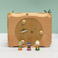 Boîte à musique en bois à manivelle, thème Joyeux Noël et Nativité de Jésus, décoration de table pour cheminée, étagère, salon, cadeau de Noël