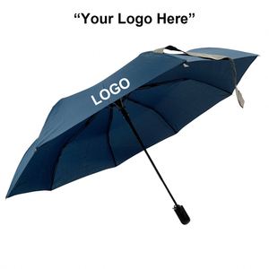 Auto-Open <b>Windproof</b> UV Protection <b>Umbrella</b> with Custom Logo Print Adult Promotion Three-Fold Folding Design - Product Image 2