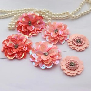 <span class=keywords><strong>Handmade</strong></span> nhân tạo đính cườm hoa <span class=keywords><strong>Sequins</strong></span> vá hoa cho trang trí đám cưới nhân tạo - Product Image 1