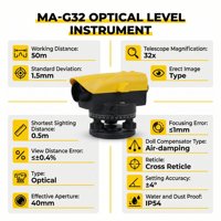 Niveau optique MA-G32 de précision 1,5 mm, grossissement 32x, niveau automatique, niveau à bulle, instrument de topographie pour la construction