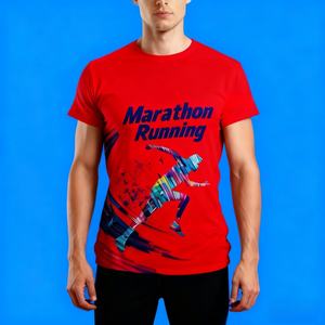 Camiseta Deportiva de Poliéster 100% Tejida, de Secado Rápido, con Sublimación Personalizada para Hombre, Maratón 2026 - Product Image 4