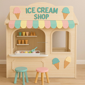 Casetta per Giochi di Ruolo Educativi all'Ingrosso per Bambini, Servizio Prescolare, Casetta per Giochi di Ruolo Pastel Village per Bambini per Parco Giochi Interno - Product Image 2
