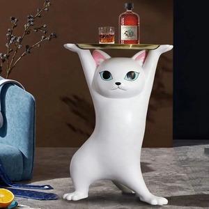 Creativo e Incantevole Gatto Accanto al Soggiorno, Grande Vassoio da Terra, Grandi Ornamenti Decorativi, Tavolino Laterale - Product Image 1