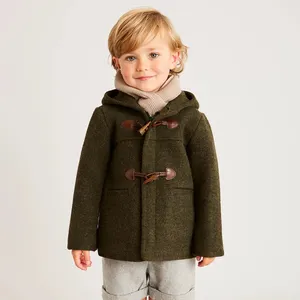 Guangzhou manufacturer classic boy jacket wool duffle coat kids wool coat