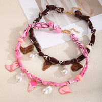 Nouveau collier à breloque en tissu et alliage, style cowgirl western personnalisé, tendance, avec longueur réglable