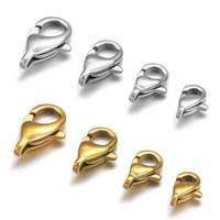 En gros Fermoirs mousquetons en acier inoxydable NF pour la fabrication de bijoux, crochets connecteurs en forme de perroquet, fermoirs à charnière dorés pour bracelets