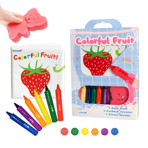 <span class=keywords><strong>Livre</strong></span> <span class=keywords><strong>de</strong></span> bain coloré Esummi en PEVA avec crayons <span class=keywords><strong>de</strong></span> bain pour tout-petits, ensemble <span class=keywords><strong>de</strong></span> bain amusant avec crayons <span class=keywords><strong>de</strong></span> bain lavables en boîte - Product Image 1