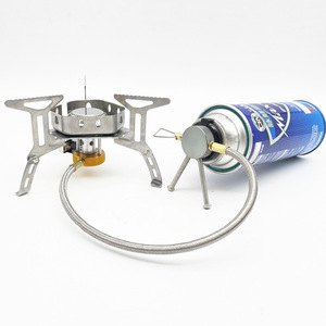 Estufa de Camping para Exteriores, de Acero Inoxidable, con Manguera Adaptadora, Quemador de Gas Plegable para Cocinar al Aire Libre - Product Image 4