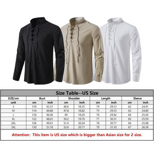 Conjunto de 2 Piezas de Disfraz de Caballero Medieval para Hombre Camisa de <span class=keywords><strong>Pirata</strong></span> Renacentista y Pantalones con Banda en el Tobillo para Halloween de Tela de Algodón y Lino - Product Image 2