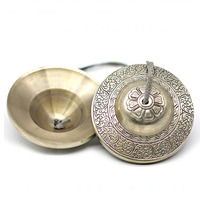 Cymbales tibétaines Tingsha en laiton antique de 8 cm, cloches gravées avec mantra pour la guérison sonore, le chakra, le yoga, la prière bouddhiste, le rituel, ensemble cadeau