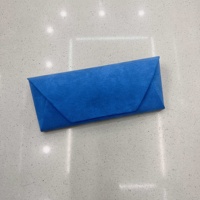 Enveloppe Style Personnalisé En Cuir PU Doux Intérieur Velours Gris Fait Main Lunettes Étui à Lunettes