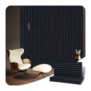 Panneaux muraux insonorisés décoratifs Dark Drey 12 "x 23.6" Panneau acoustique PET auto-adhésif à double couche pour studio - Product Image 1