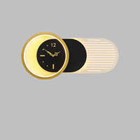 Nouvelle Applique Murale de Luxe Créative avec Horloge et Modélisation Technologique pour Tête de Lit de Chambre, Salon et Restaurant