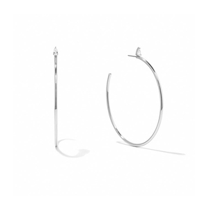 Pendientes Minimalistas CANNER, Hipoalergénicos, Circulares, Modernos, de Aro Grande, Plata 925 - Product Image 2
