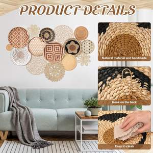 Décoration murale décorative, décoration pour la maison et le salon, grand macramé suspendu, design Art Déco rond de Noël, couleur personnalisée - Product Image 3