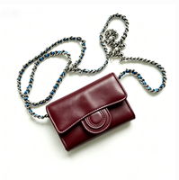 Pochette pour téléphone ZL327, mini sac à main tendance en cuir véritable avec chaîne bandoulière