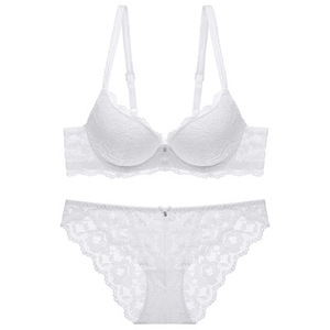 Factory Wholesale High Quality <b>Bra</b> Sexy Lace Adjustable Shoulder <b>Strap</b> Push up Thick Cup Ladies <b>Bra</b> Panty Set - Product Image 6