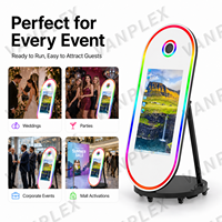 Machine Photobooth Miroir Magique Ovale 60'' avec Écran Tactile 32'' et Imprimante pour Location d'Événements – Vente Directe Usine