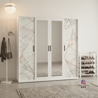 Armoire en acier laminé à froid de haute qualité, armoire de rangement pour vêtements en métal résistant à la rouille avec design graphique