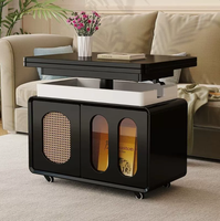 Table basse mobile, salon, usage domestique, table d'appoint pliable pour canapé, armoire latérale pour petits appartements, chariot réglable en hauteur