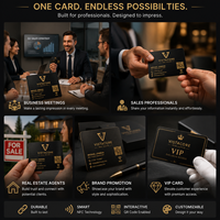 Carte de visite numérique intelligente NFC en métal argenté personnalisée en gros avec logo et emballage