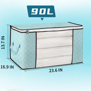 Bolsa de Almacenamiento de Ropa Plegable Personalizada de Fábrica, Contenedores de Almacenamiento de Ropa con Ventana de PVC para Organizar Ropa y Almohadas - Product Image 2