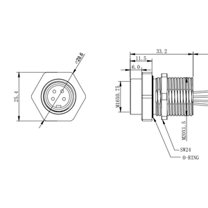 IP67 Không Thấm Nước M16 Nam Nhanh Chóng Khóa Điện Bảng Điều Chỉnh Gắn Kết Dễ Dàng Cài Đặt 3/6/8/10/14pin Thông Tư Kết Nối - Product Image 5