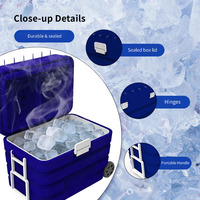 Glacière portable moderne de 40 L grande capacité avec roues, maintien de la glace jusqu'à 3 jours pour le camping et l'utilisation en voiture (aliments et canettes)