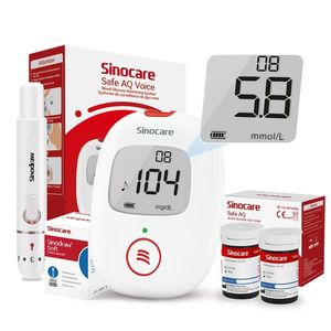 Kit de Medidor de Glucosa en Sangre Sinocare Safe AQ con Voz, Glucómetro Digital con Tiras Reactivas y <span class=keywords><strong>Lancetas</strong></span> <span class=keywords><strong>para</strong></span> Uso Doméstico - Product Image 6