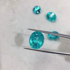 Zafiro Paraíba Cultivado en Laboratorio, Corte Rosa, Efecto Grietas de Hielo, Forma Ovalada, Joyería Suelta al por Mayor de Fábrica - Product Image 4
