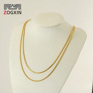 Zogxin Layered Necklace 18K Gold Plated Stainless Steel Chain Three Layer Stackable For Women - Product Image 1