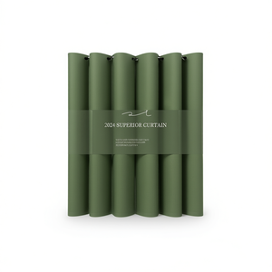 Juego de Cortinas Onduladas IKSUN Verdes, Cortinas Plegables en Forma de S, Cortinas Opacas de Lujo para la Sala de Estar - Product Image 1