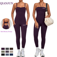 Combinaisons de yoga personnalisées pour femmes, sexy, extensibles dans les quatre sens, longueur intégrale, taille haute, relevage des hanches, vêtements de sport, combinaison, body