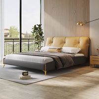 Lit double en cuir véritable en tissu Hi-Tech de luxe Offre Spéciale léger lit queen size moderne dossier haut 1.8m 2m lit king size de mariage