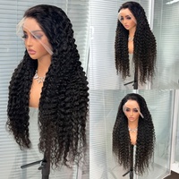 Perruque en cheveux humains bruts indiens bouclés birmans de 30 pouces, frontale en dentelle HD complète 13x6, sans colle, qualité 12A, pour femmes noires, vente en gros
