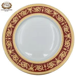 Assiettes plates en porcelaine blanche, modèle classique, vente en gros