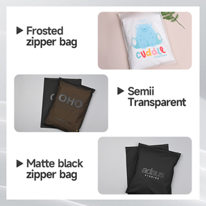 Hot Selling Reusable <strong>Plastic</strong> Packaging Clothes Eco-friendly And Durable Black Translucent Frosted Zipper Bag For Garment Packing - Product Image 5
