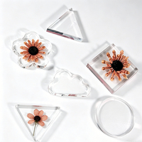 Bloc acrylique multi-formes, acrylique transparent solide, décorations en forme de fleurs, cercles, cœurs, ornements pour gravure personnalisée et impression UV