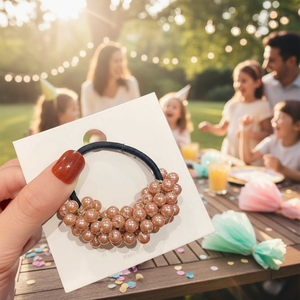 Tending moda elastici semplici accessori colorati per bambini fiore perla acrilico tessuto per dolce festa vendita all'ingrosso calda - Product Image 3