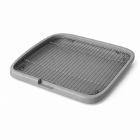 Bac d'entraînement pour animaux de compagnie 65 x 50 x 6,5 cm, grille en fil métallique, bac à litière pour chien, grille de toilette en PP pour l'entraînement des chiots en intérieur