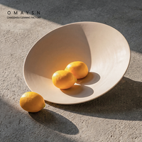 Assiette à fruits en céramique Omaysn, assiettes en porcelaine bleu océan, assiette à fruits artistique en céramique, assiettes en céramique en forme de fruits