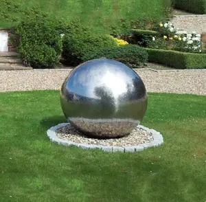 Garden Sculpture New Style Garden Gazing Sculpture Stainless Steel Water Fountain Sphere