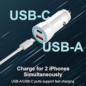 Adattatore per auto USB ricarica rapida QC 3.0 20W PD tipo C caricabatterie rapido per iPhone 14 13 12 Pro Max Xiaomi Redmi <span class=keywords><strong>Samsung</strong></span> <span class=keywords><strong>S23</strong></span> cellulare - Product Image 4