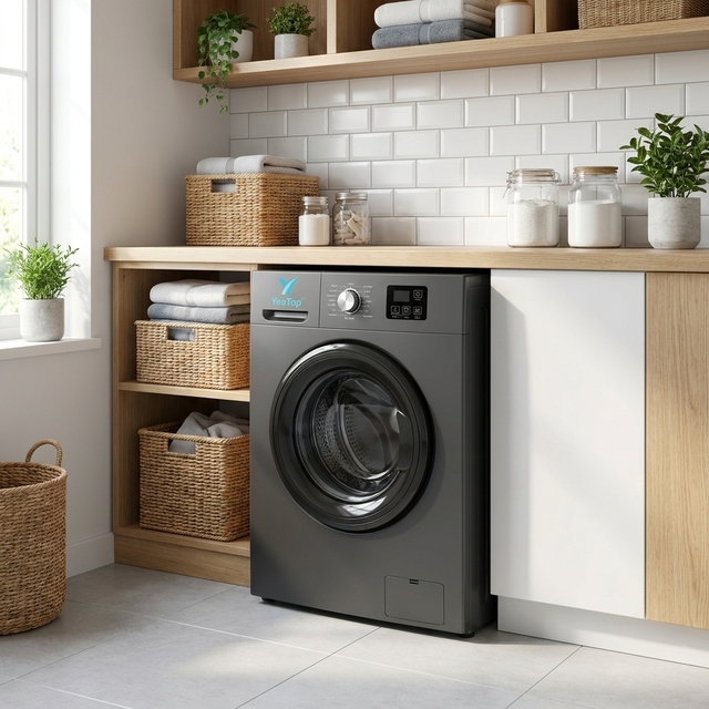 Factory 8kg Front Load Washer Fully Automatic Inverter Washing Machine with Steam Function Stainless Steel Drum for Apartment
