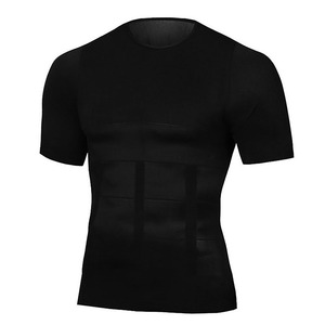 Anti sudor transpirable deportivo entrenamiento Fitness Muscular sin costuras Control de barriga forma elástica cuerpo chaleco Camiseta blanco negro para hombres - Product Image 6